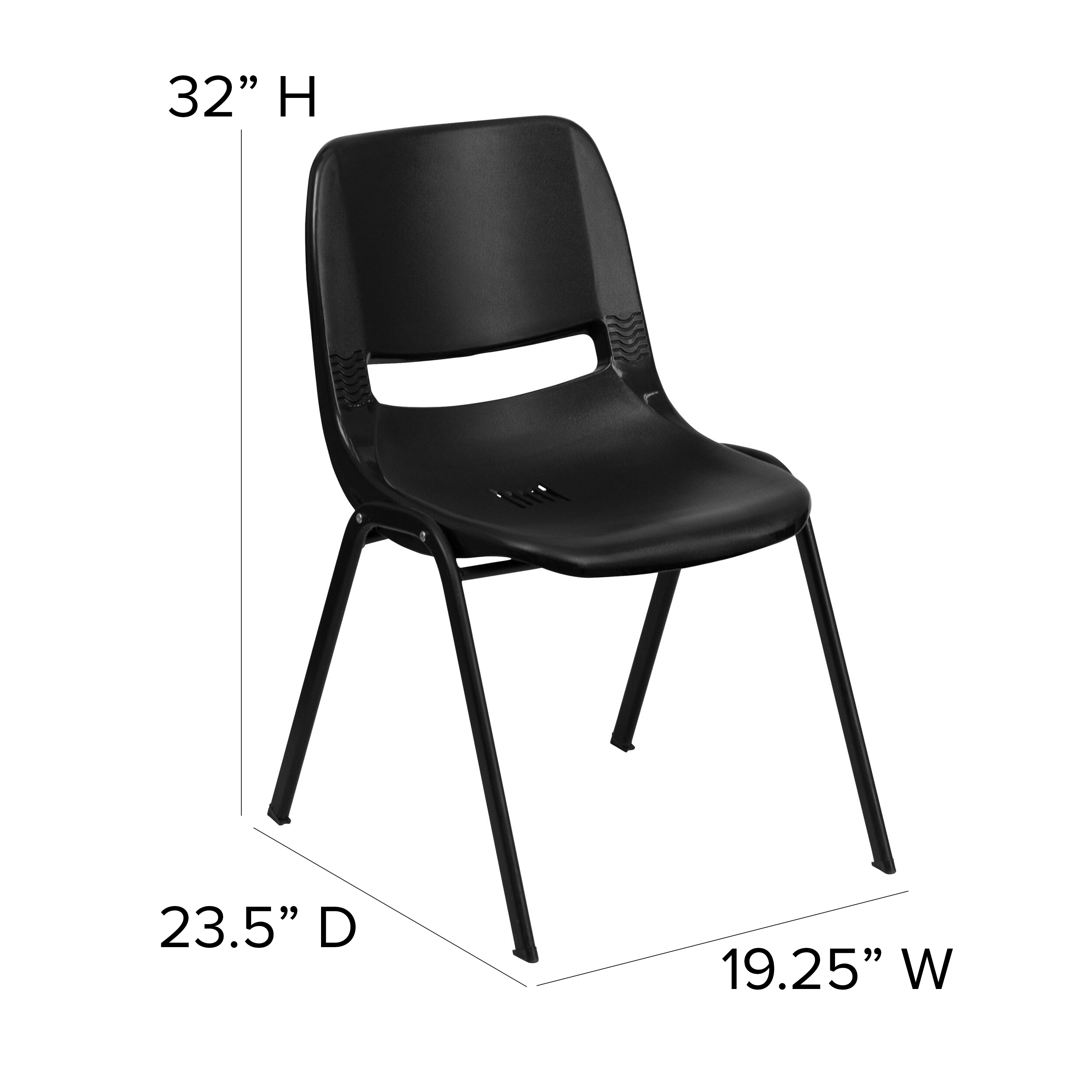 Orange Ergonomic Shell Student Stack Chair - Classroom Chair/Office Guest Chair - Picture 7 of 82