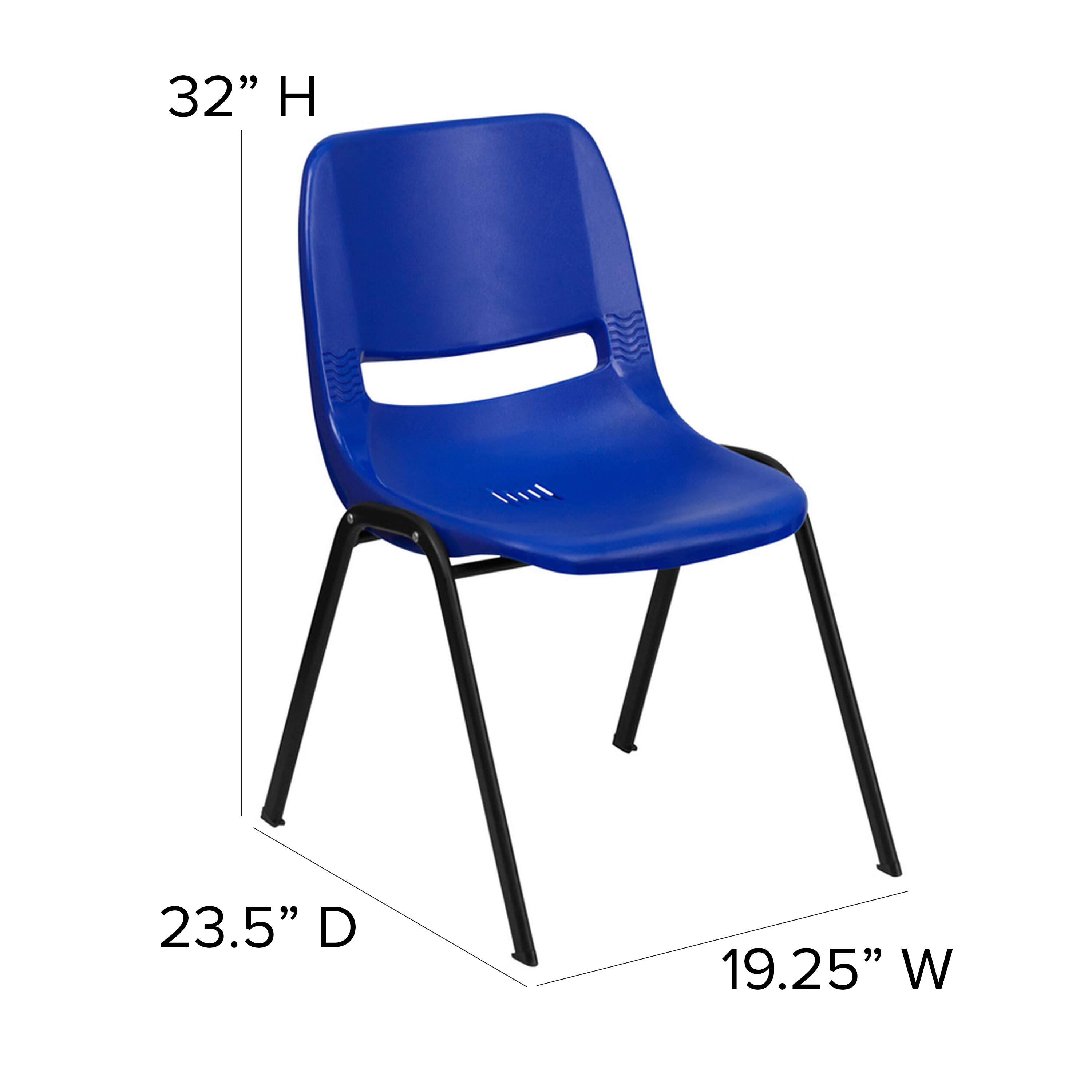 Orange Ergonomic Shell Student Stack Chair - Classroom Chair/Office Guest Chair - Picture 29 of 82