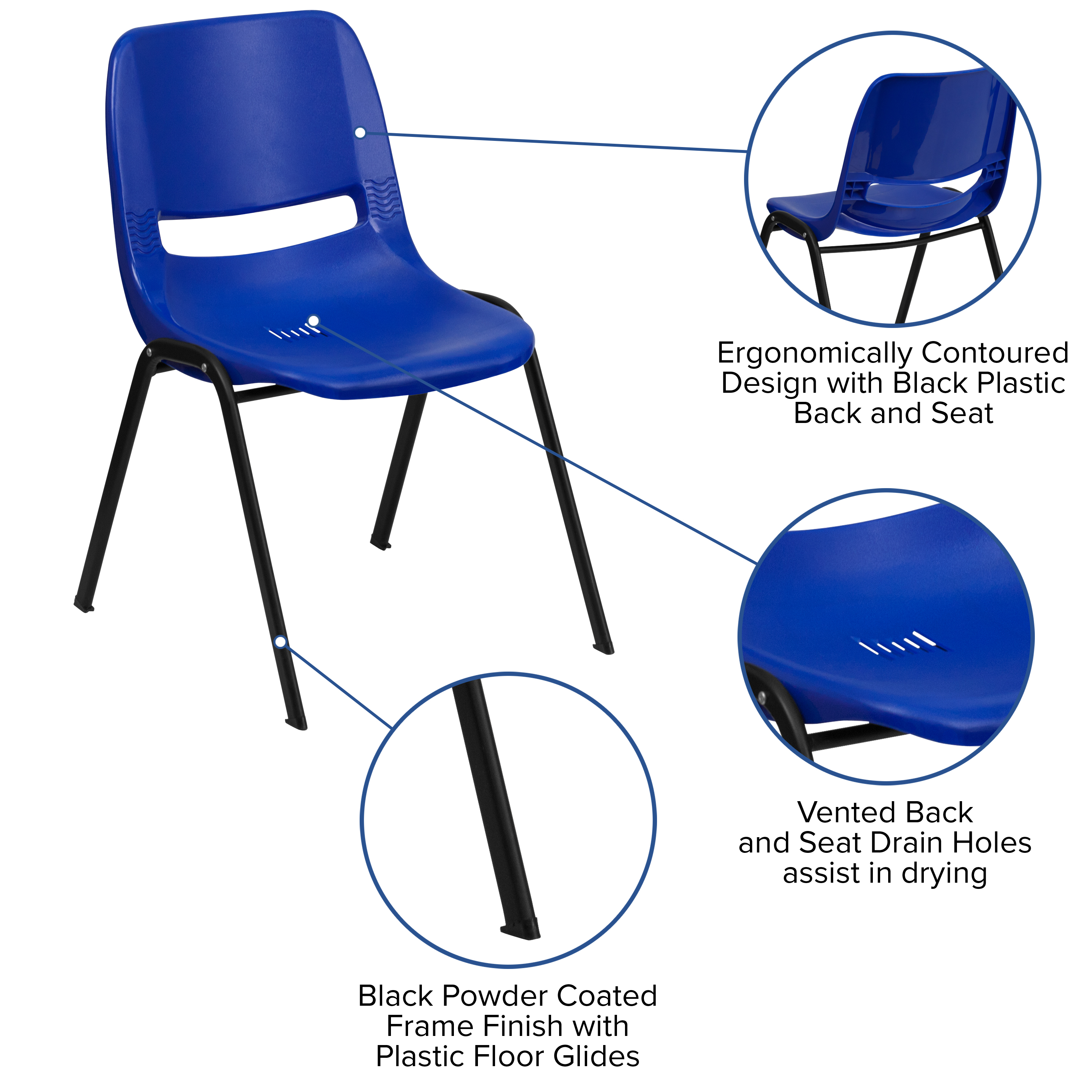 Orange Ergonomic Shell Student Stack Chair - Classroom Chair/Office Guest Chair - Picture 28 of 82
