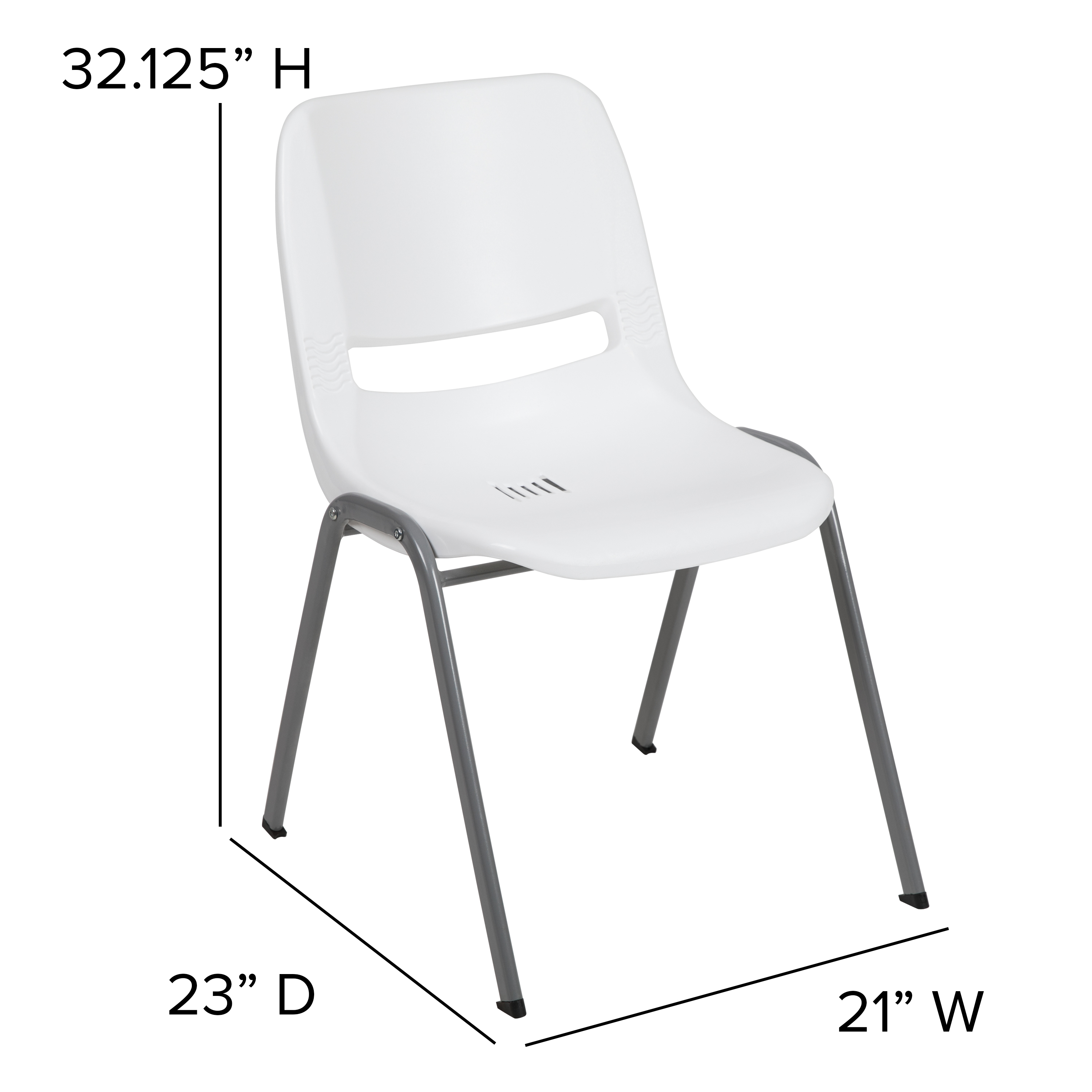 Orange Ergonomic Shell Student Stack Chair - Classroom Chair/Office Guest Chair - Picture 52 of 82