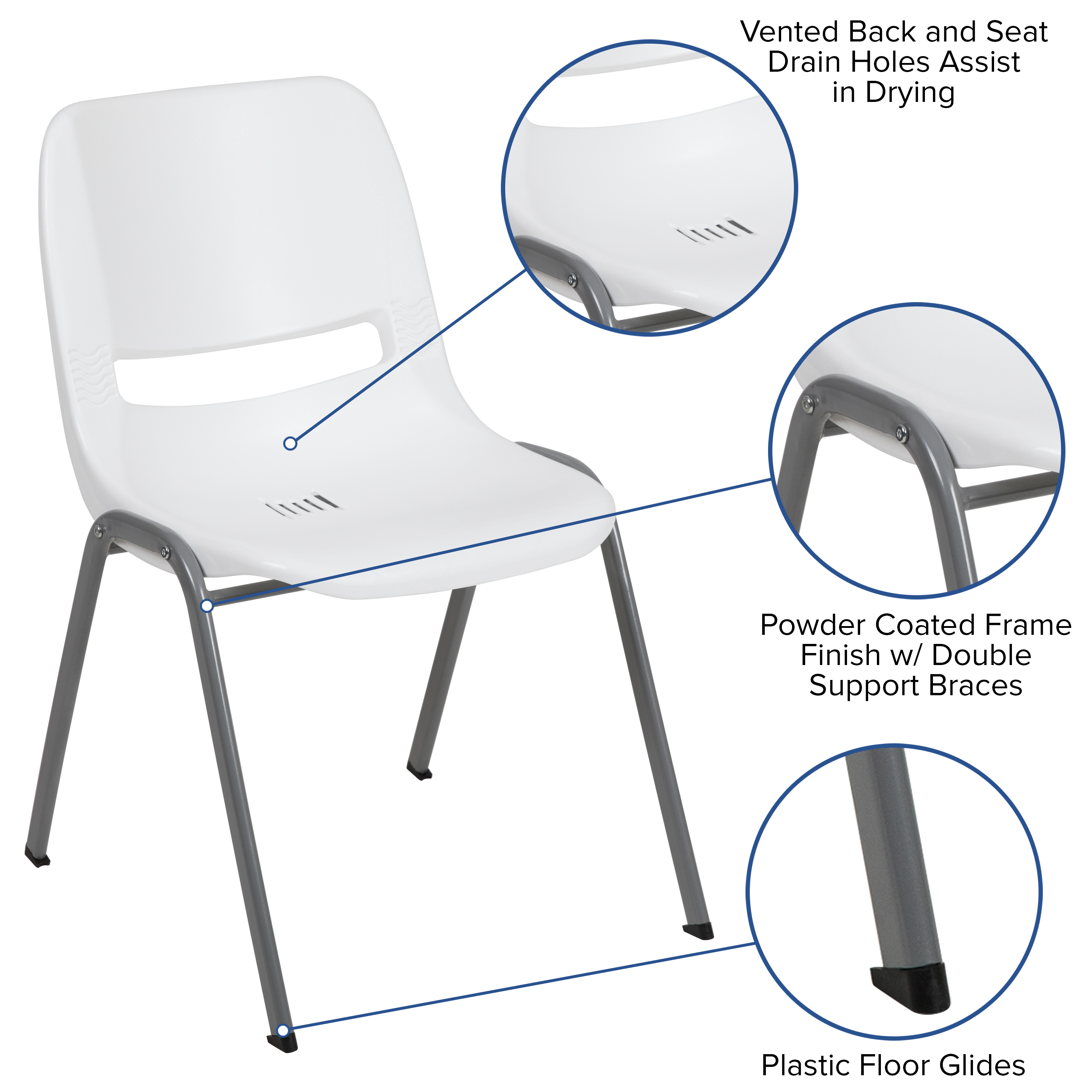 Orange Ergonomic Shell Student Stack Chair - Classroom Chair/Office Guest Chair - Picture 51 of 82
